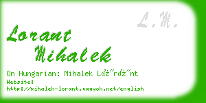 lorant mihalek business card